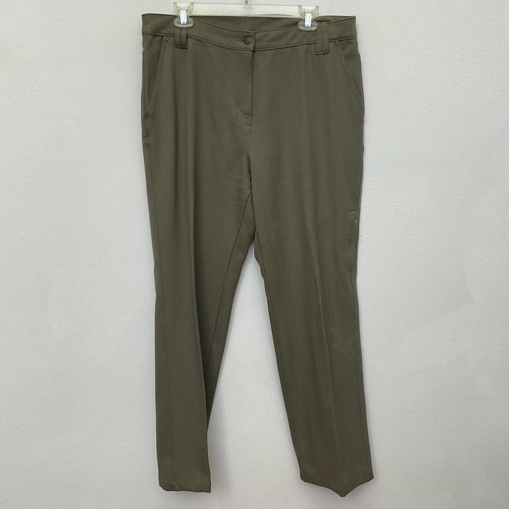Woolrich Sunny Sky Light Olive Green Button Close Pants Size 14 Fall Winter